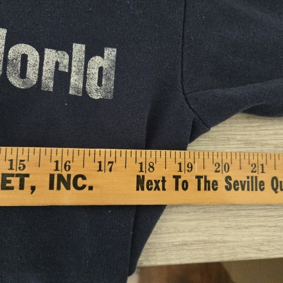 Disneyland Walt Disney World Mickey Mouse Hoodie Mens Size Medium Navy Blue Hane - Picture 6 of 7